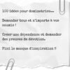 Un guide créatif pour donner 100 idées de tâches ou défis à ton soumis.