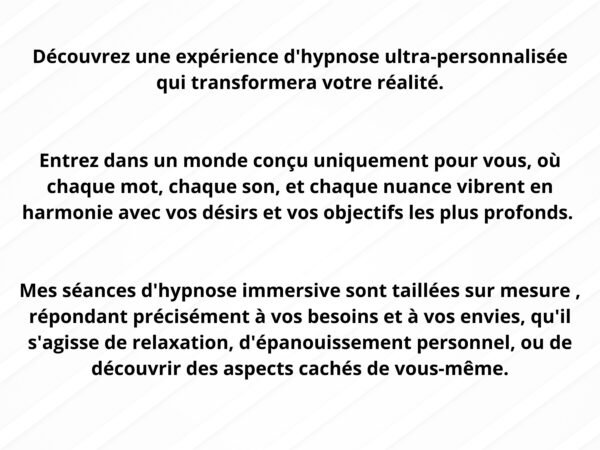 1 Séance d'hypnose personnalisée