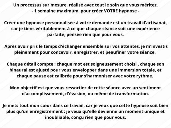 4 Séance d'hypnose personnalisée