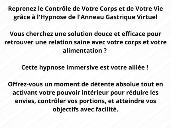 Anneau Gastrique Virtuel - Hypnose pour la Perte de Poids en 19 Minutes