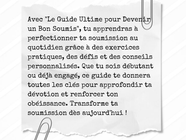 Le Guide Ultime pour Devenir un Bon Soumis - 62 Pages