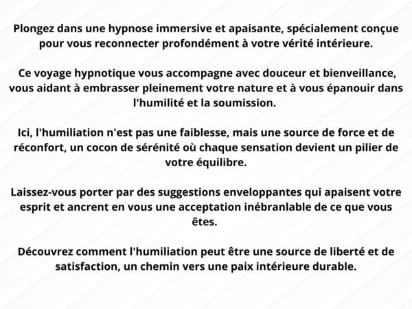 Né pour l'Humiliation Hypnose pour l'Acceptation, la Soumission et l'Épanouissement