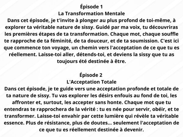 Podcast transformation Sissy 3 séances