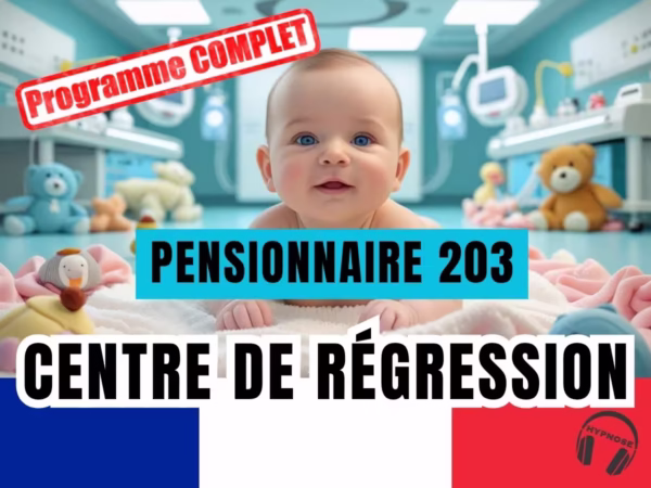 Bébé dans une nurserie avec écrit centre de rÉgression