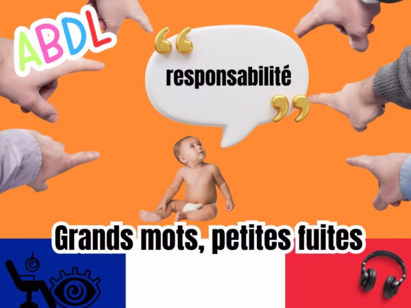 Abdl petit bébé montré du doigt avec écrit responsabilité