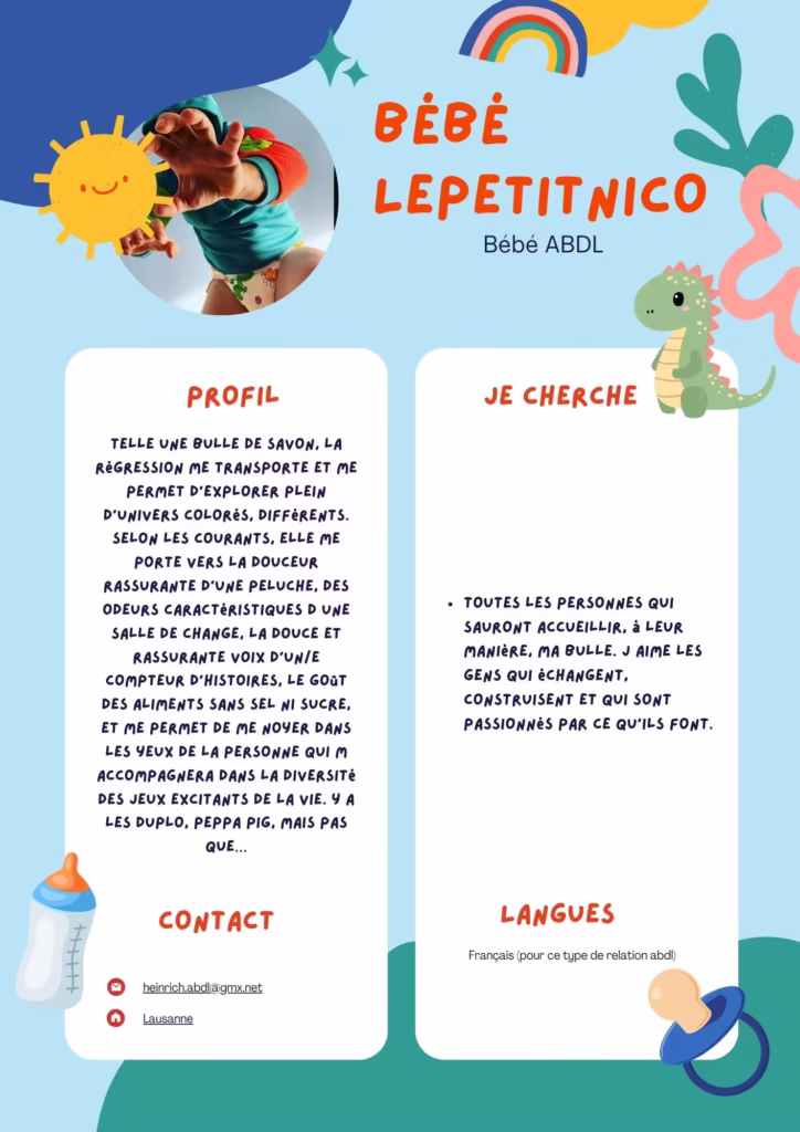 Rencontre abdl nounou cv de bébé LepetiNico