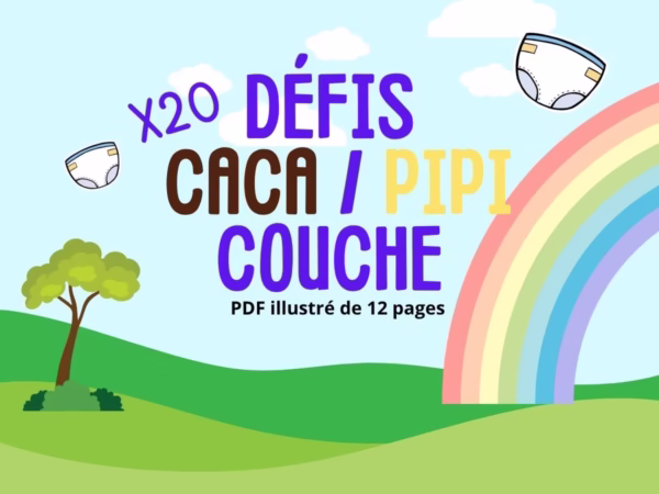 Défis caca pipi couche pour adulte baby diaper lover arc en ciel et jolie prairie